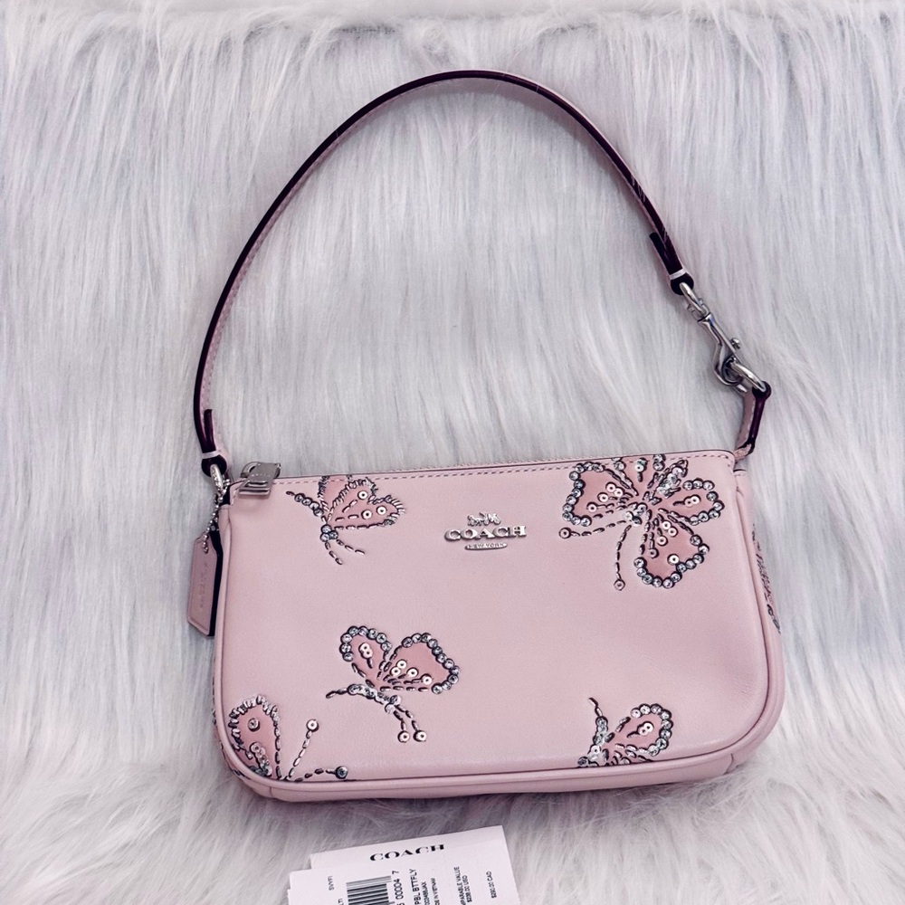 NWT Coach Nolita 19 With Sparkly Butterfly Print CCF58 In Seashell Multi